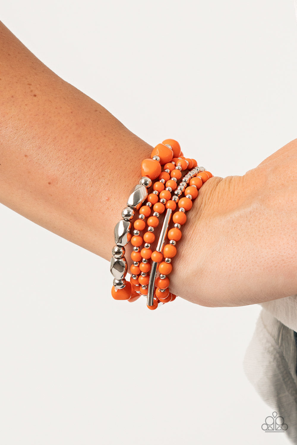 Paparazzi Vibrantly Vintage - Orange Bracelets