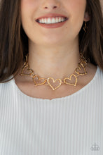 Load image into Gallery viewer, Paparazzi Vintagely Valentine - Gold Heart Necklace
