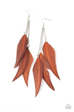 Load image into Gallery viewer, Paparazzi West Side Western - Brown Feather Earrings

