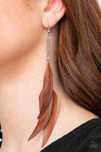 Load image into Gallery viewer, Paparazzi West Side Western - Brown Feather Earrings
