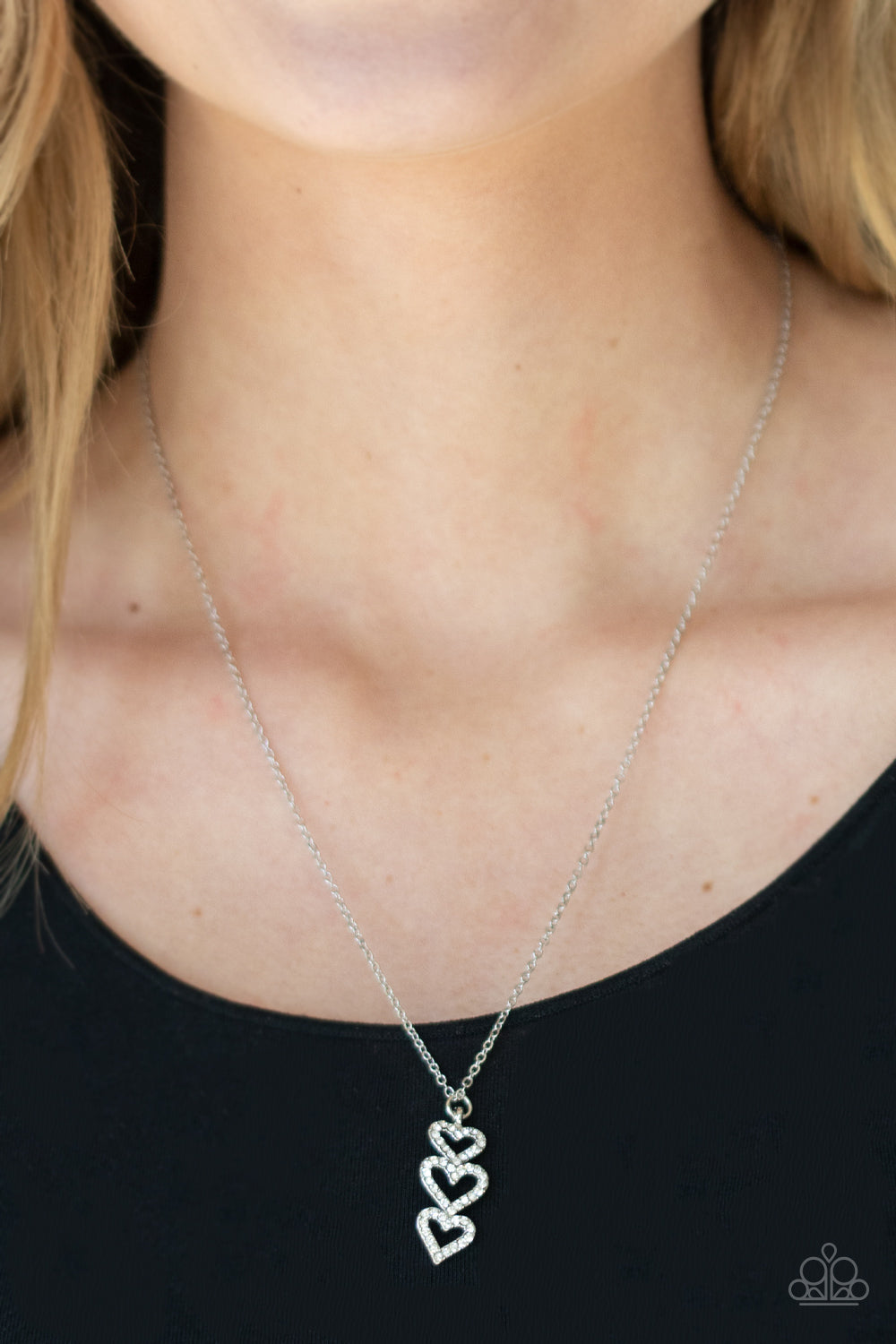 Paparazzi With All Your HEARTS - White Heart Necklace