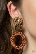 Load image into Gallery viewer, Paparazzi Woven Whimsicality - Gold Earrings

