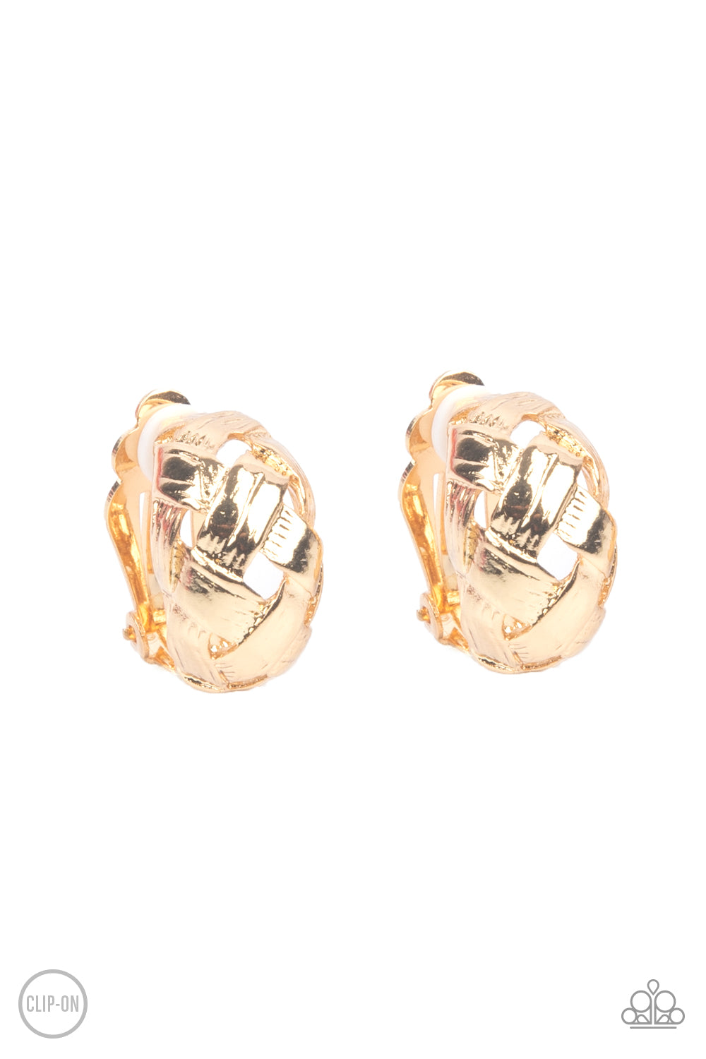 Paparazzi Wrought With Edge - Gold Clip-On Earrings