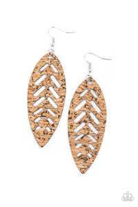 Paparazzi You're Such A CORK - Cork Leaf Earrings